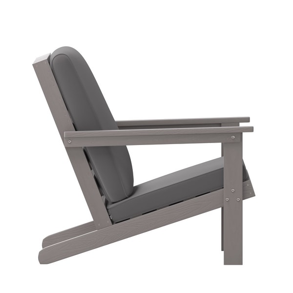 AllWeather Poly Resin Adirondack Style Chair and Cushions