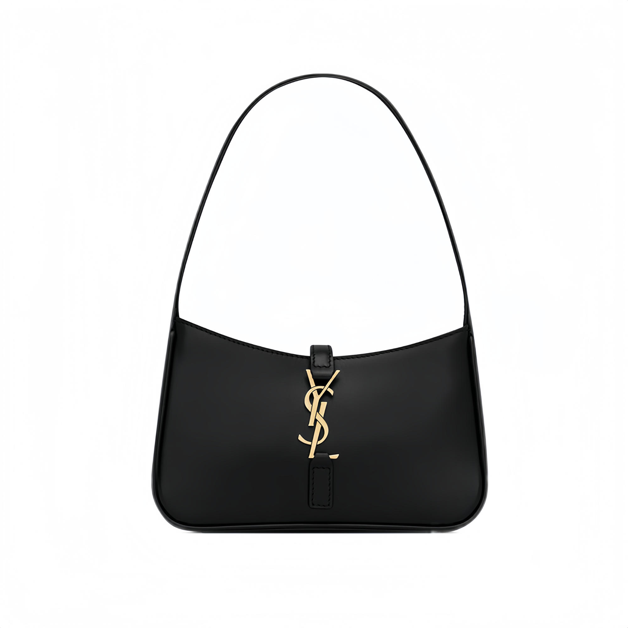 Saint Laurent Le 5 A 7 Mini Hobo Bag In Smooth Black Leather