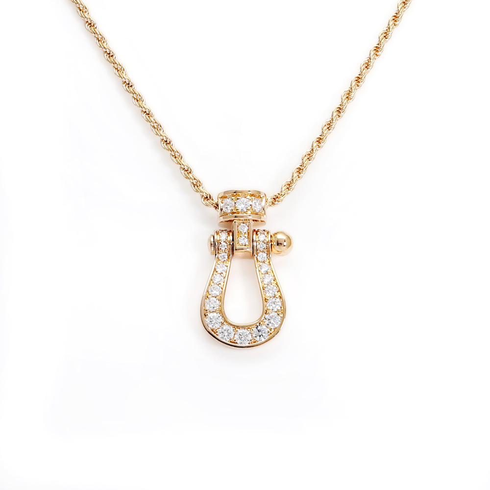 FRED Force 10 Mm Necklace 18K Rose Gold Diamond 3B0202-7B0231
