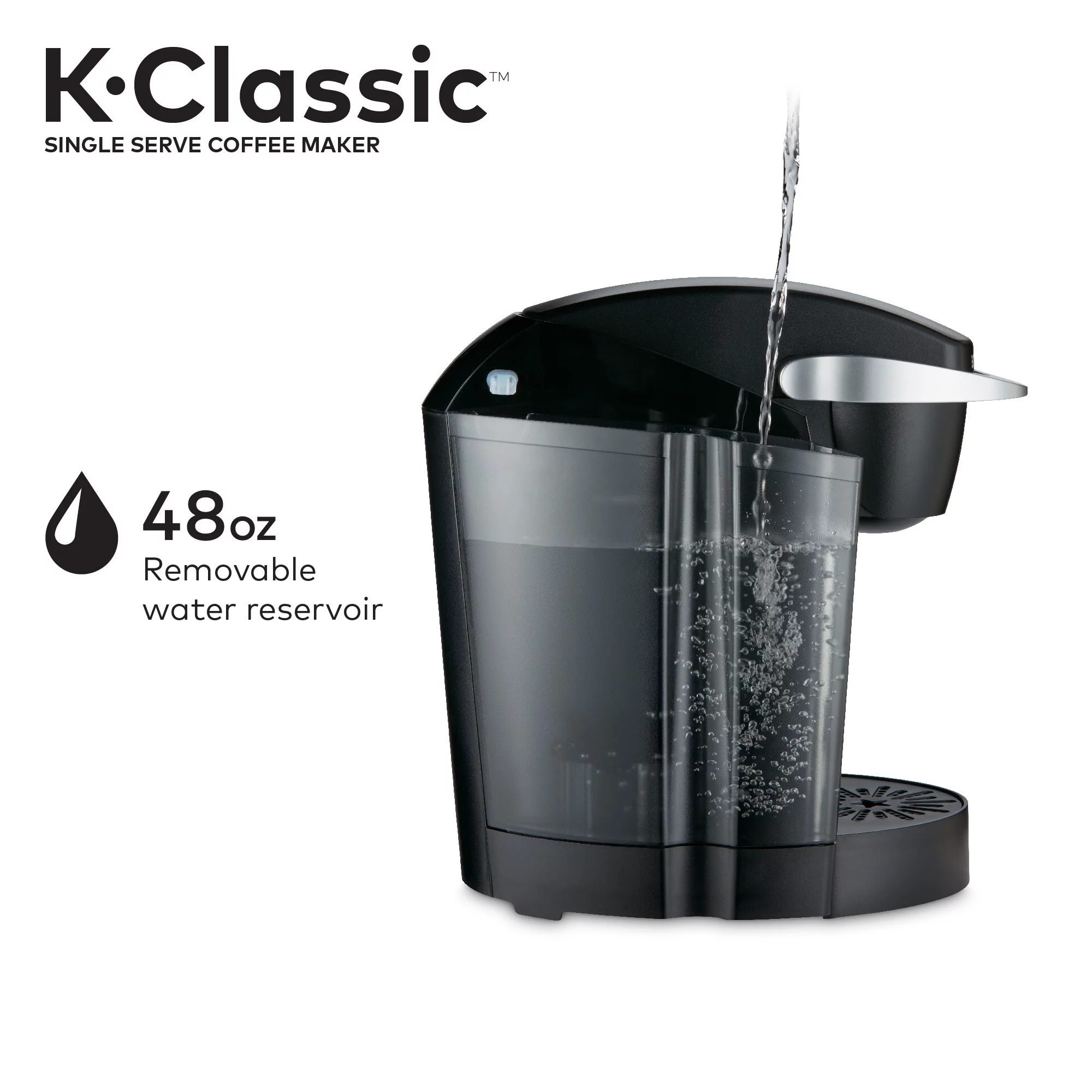 Keurig K-Classic Single Serve K-Cup Pod Coffee Maker, Black