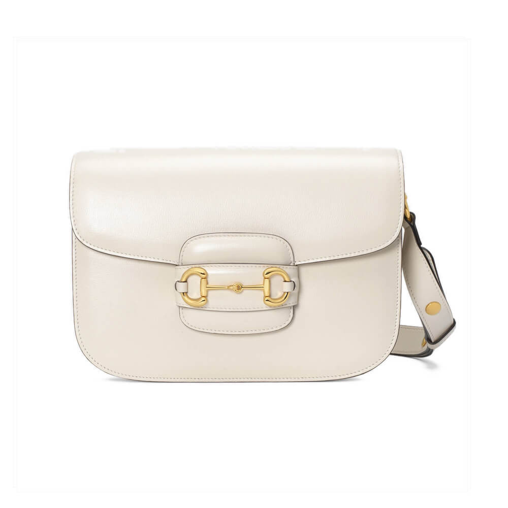 Gucci Horsebit 1955 Shoulder Bag In White Leather