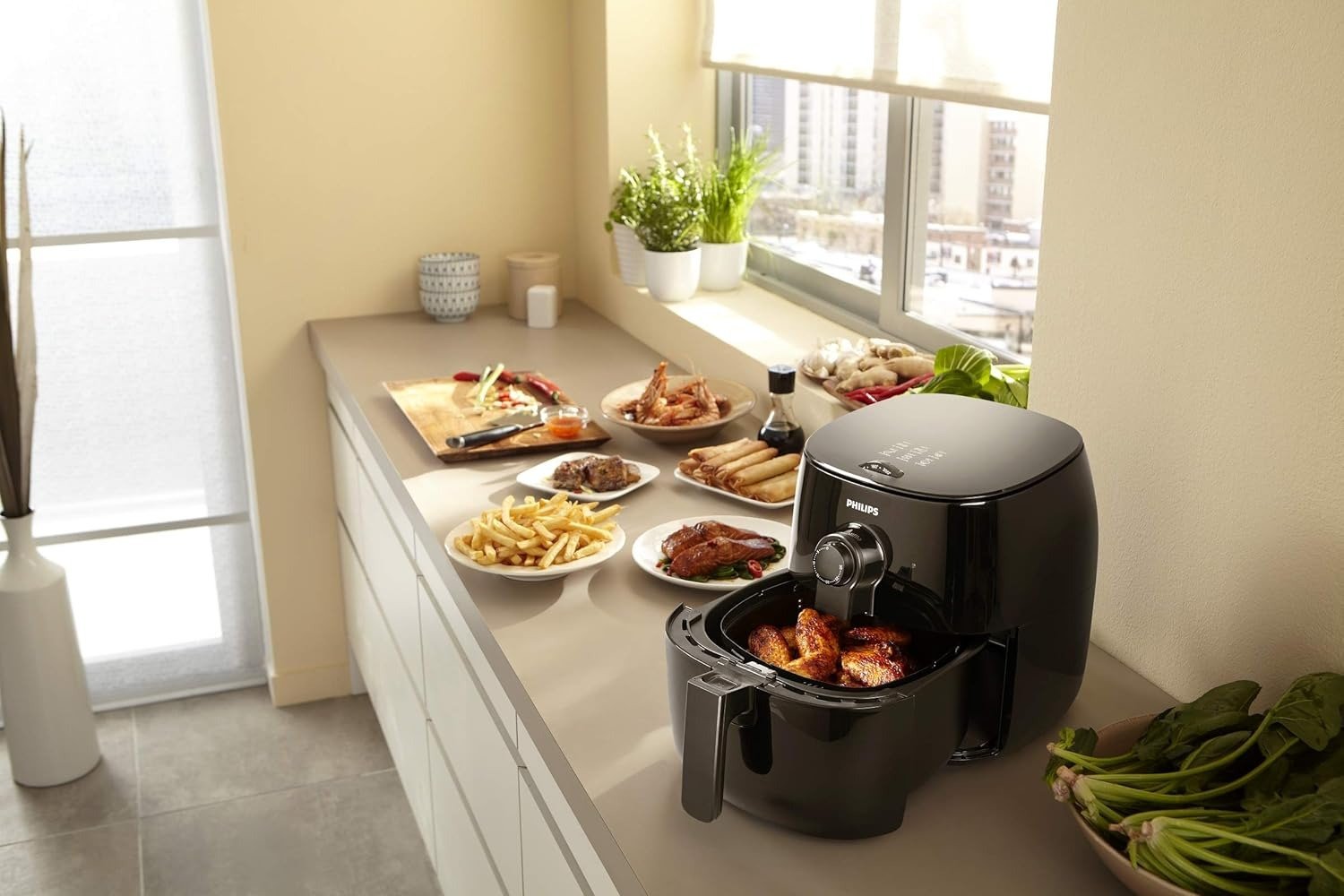 5QT 4-in-1 Electric Air Fryer, TurboStar Rapid Air Tech, 90s Quick Clean, Dishwasher Safe, Black