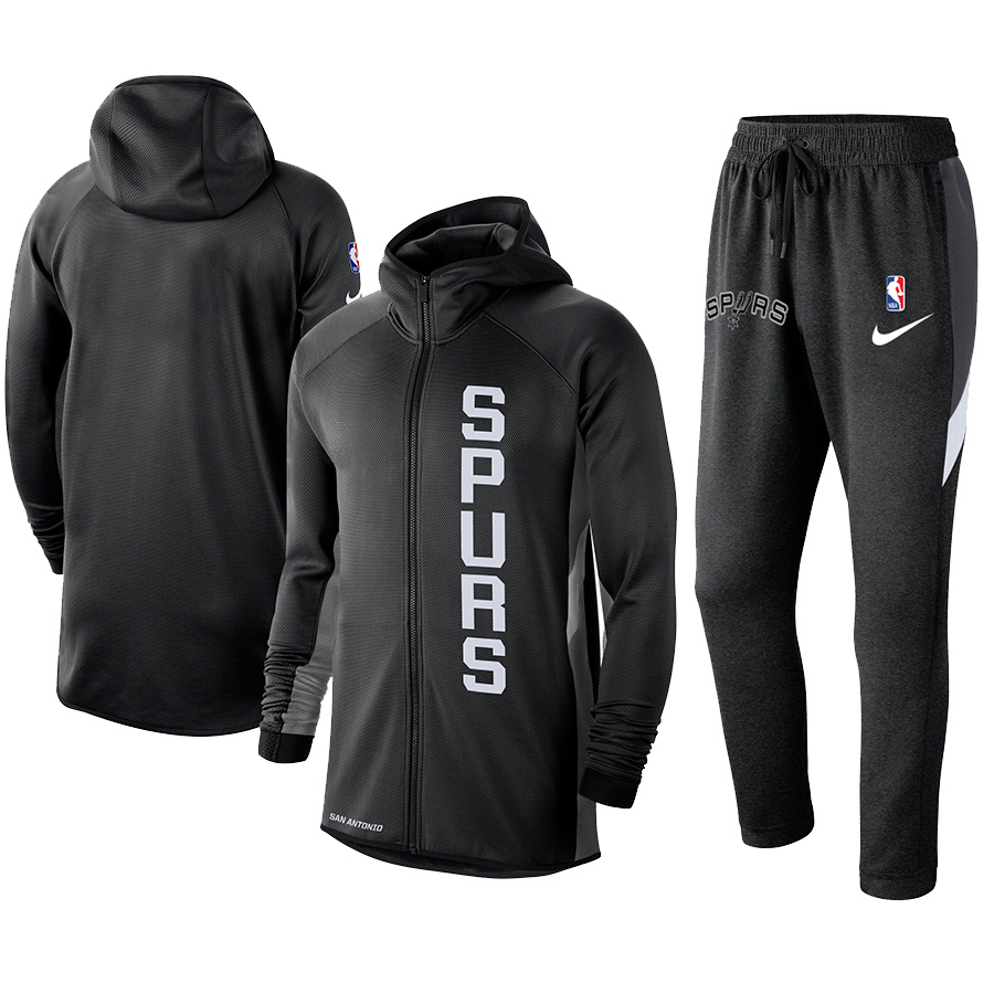 Men's San Antonio Spurs 2019/20 Showtime Full-Zip Therma Flex Performance Hoodie
