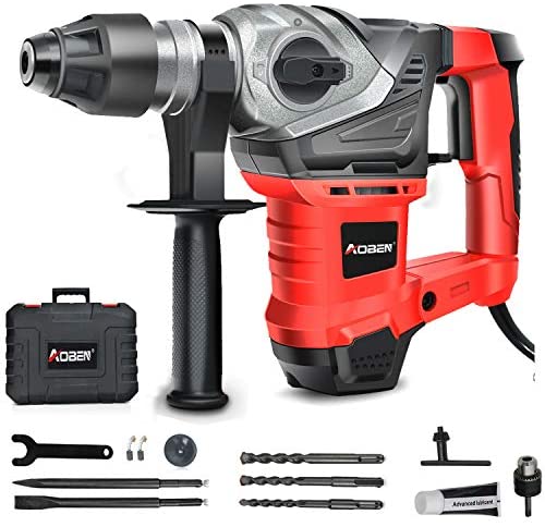 AOBEN 1-1/4 Inch SDS-Plus Rotary Hammer Drill with Vibration Control and Safety Clutch