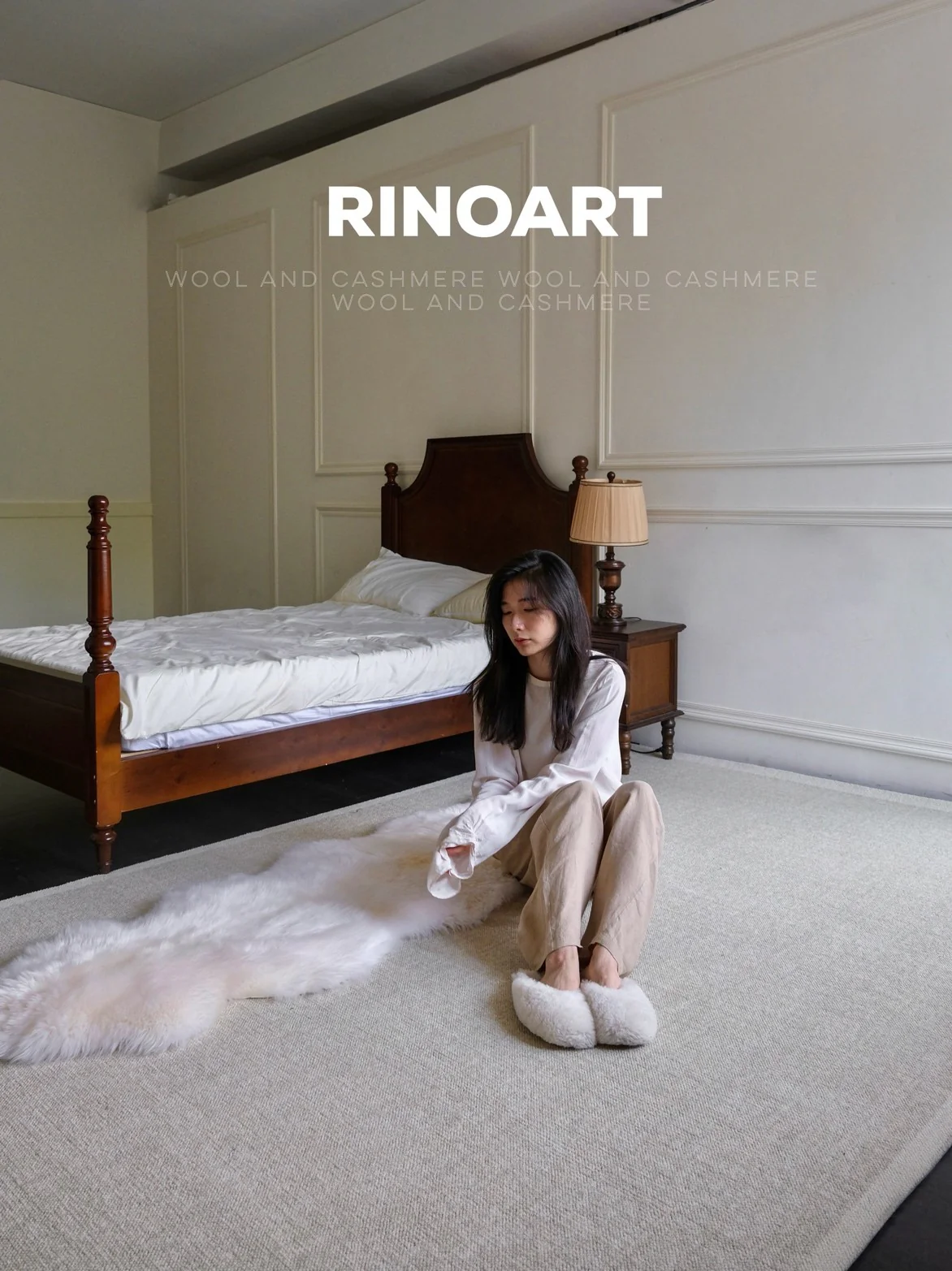 CP049 - Carpet King + Cashmere Th* Row Simple Pure Color Nordic Wabi-Sabi Living Room Bedroom New Zealand Wool Carpet
