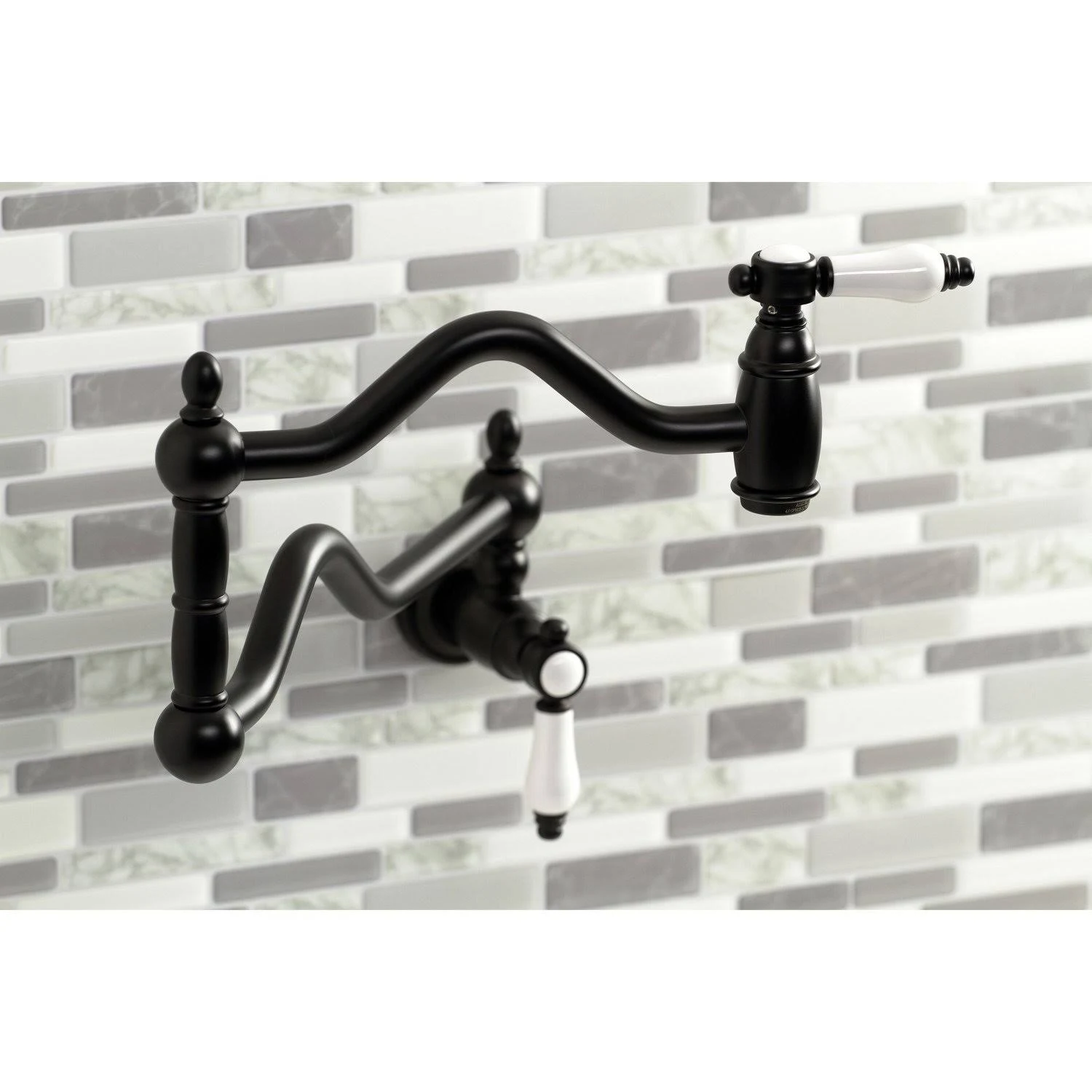 Kingston Brass KS2100BPL Bel Air Wall Mount Pot Filler Matte Black