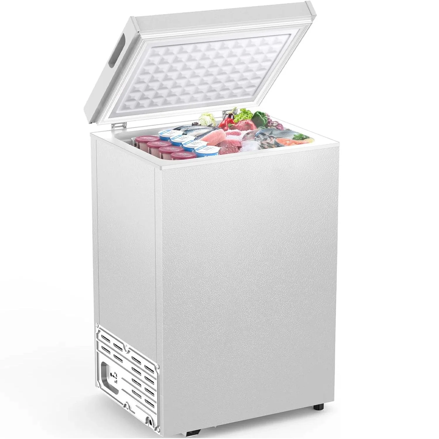 Kismile 7.0/3.5 Cubic Feet Chest Freezer with Removable Basket Free Standing