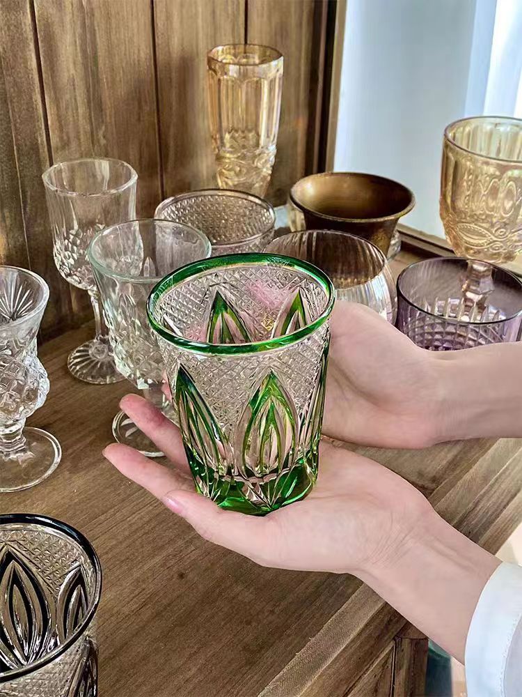 DC026 - Imported crystal cup glass cup girl home water cup transparent juice cup