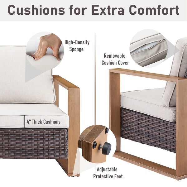 Patio Sofa Wicker High Back Sofa