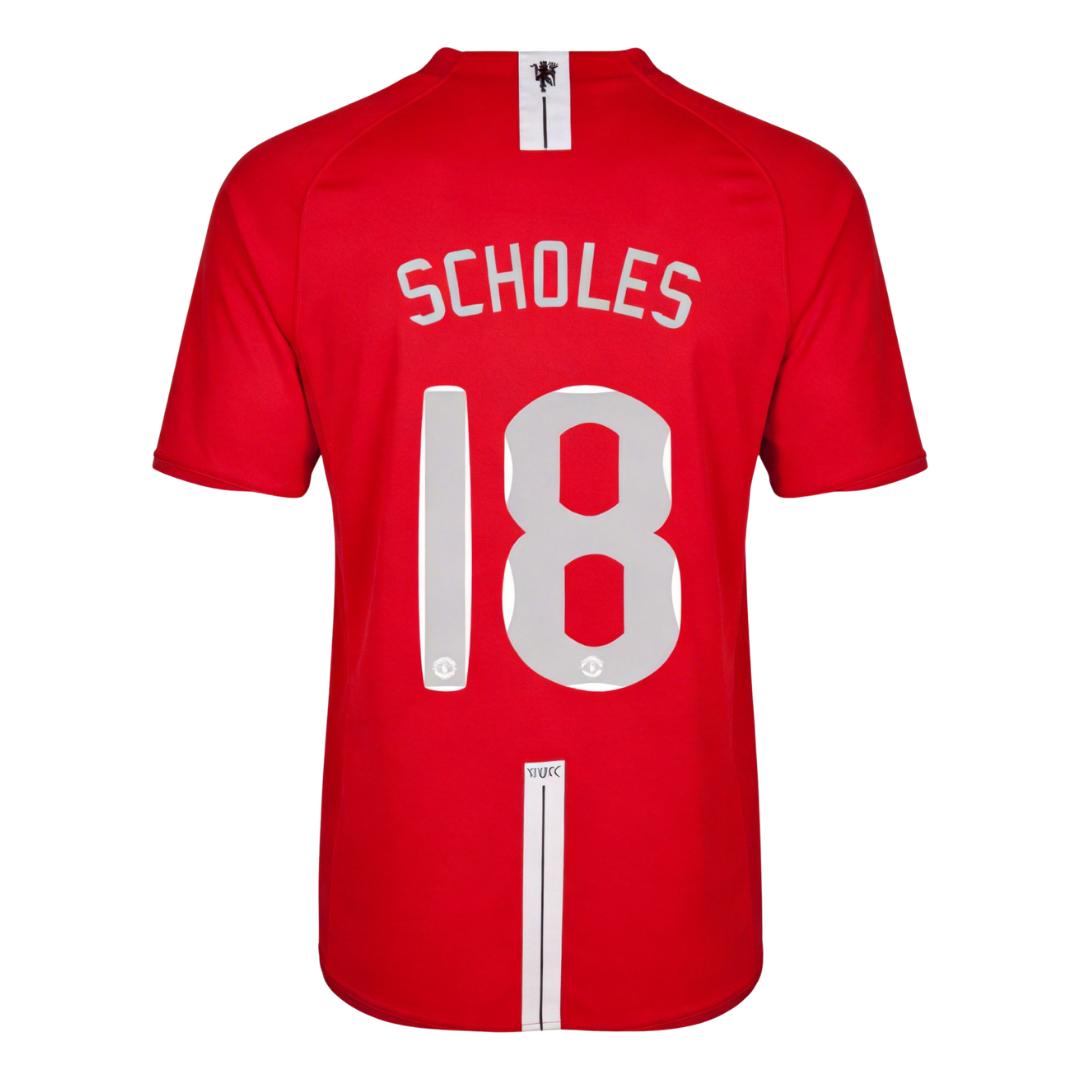 Retro Soccer Jersey SCHOLES #18 Manchester United Home 2007/08 - UCL Final