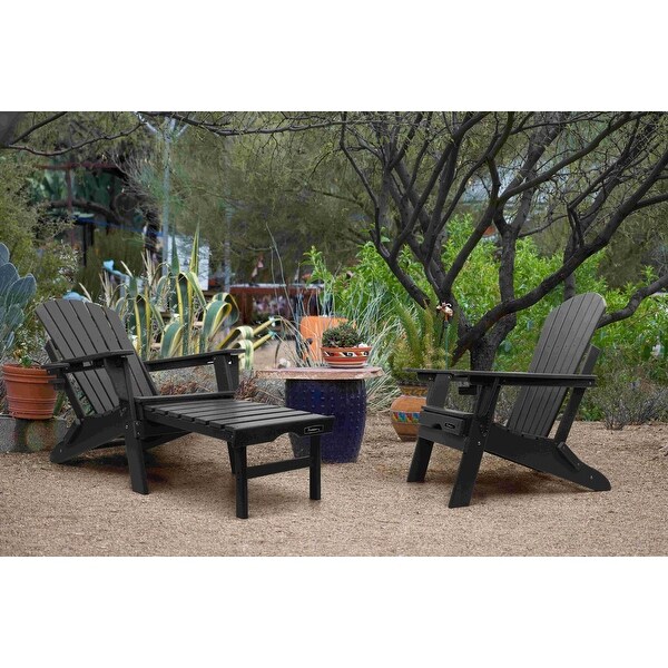 Vrakae Folding and Adjustable Adirondack Chair with Ottoman