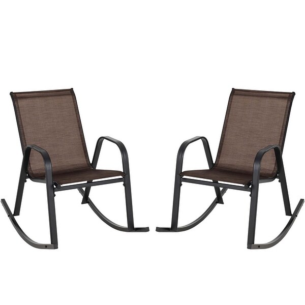 Costway Patio Rocking Chair HeavyDuty Metal Rocker Outdoor AntiSlip