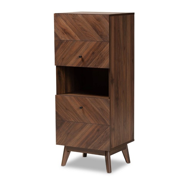 Hartman Wood Storage Cabinet Walnut Brown Baxton Studio
