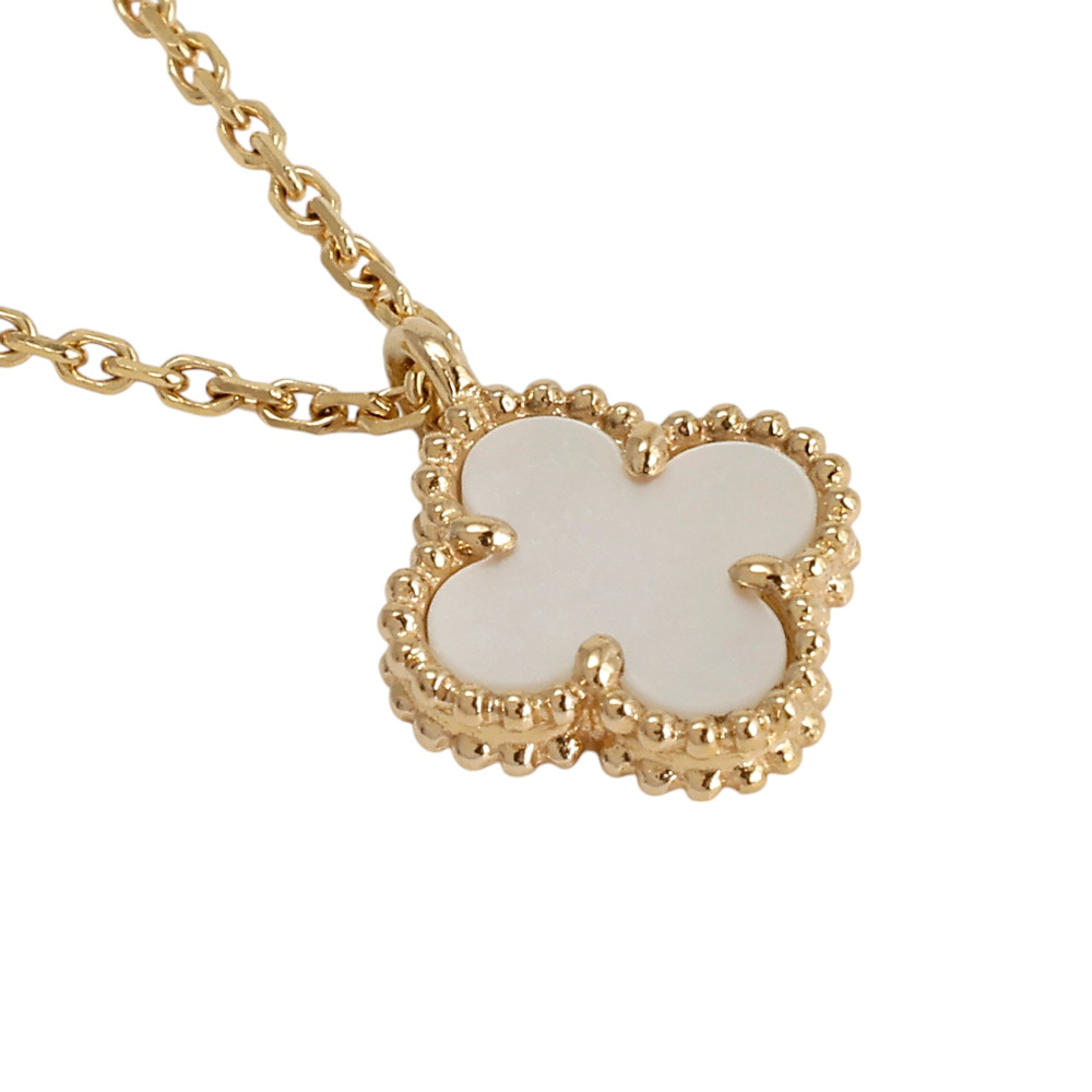 Van Cleef & Arpels Sweet Alhambra Necklace 18K Yellow Gold Mother of Pearl VCARF69100