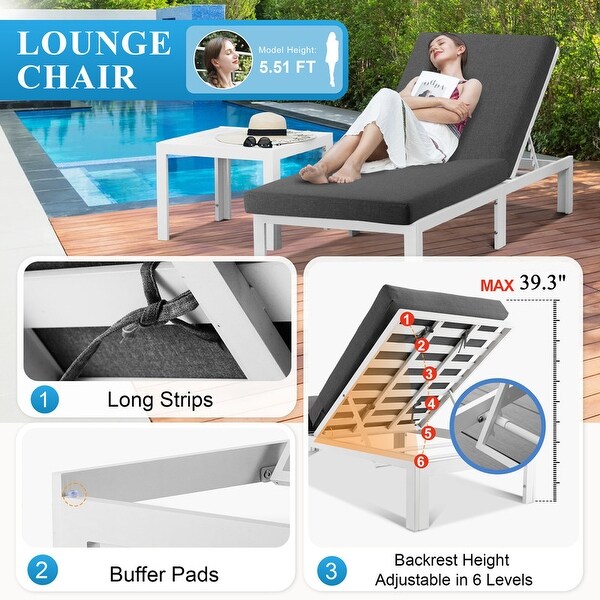 Nicesoul White Aluminum Modern Patio Furniture Sectional Sofa Set with Cushion