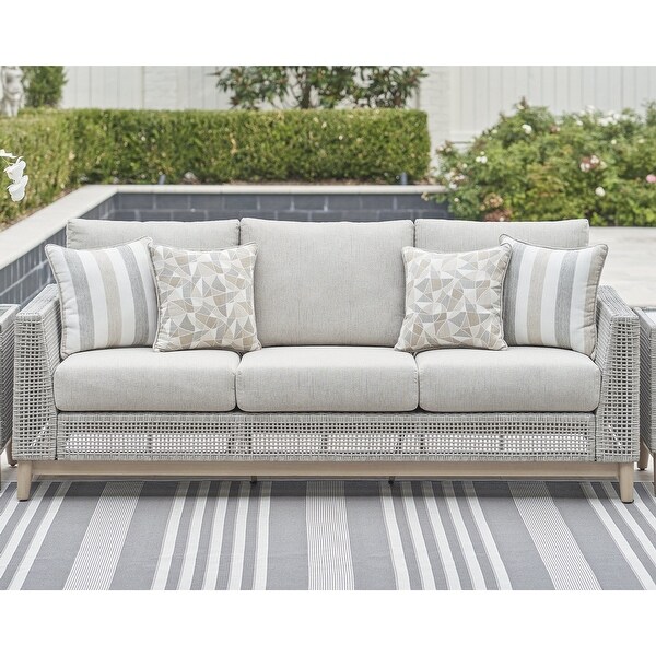 Signature Design by Ashley Seton Creek Gray Outdoor Sofa with Cushion