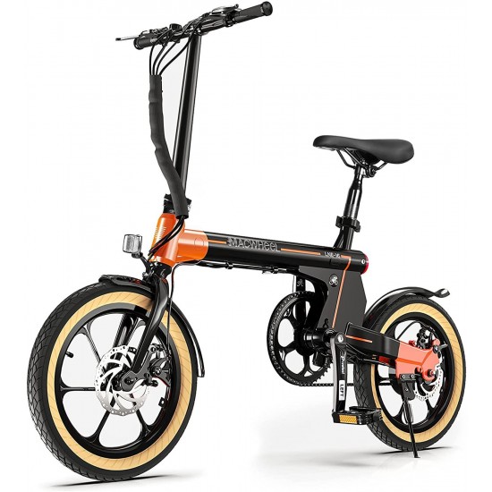 16″ Electric Folding Bike, 7.5Ah Lithium-ion Battery, Top Speed 15.5mph, Dual Disc Brakes, Electric Commuter Bicycle for People Aged 14 to 65 (LNE-16)