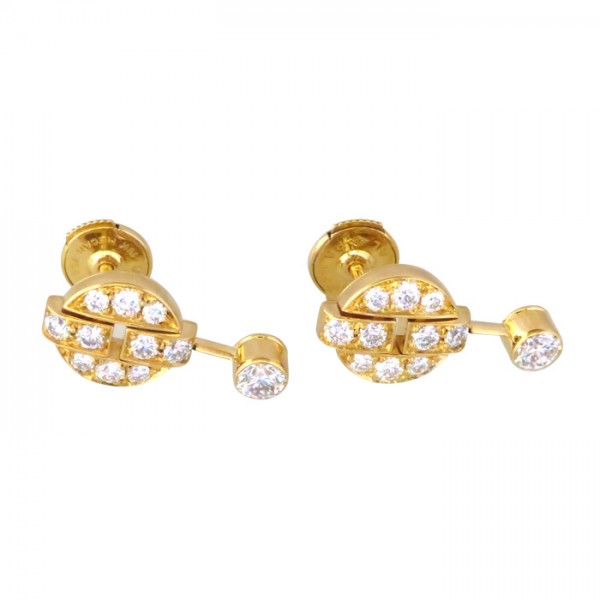 Cartier Imalia Earrings 18K Yellow Gold Diamond 76402A