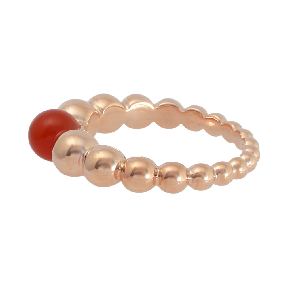 Van Cleef & Arpels Perlet Kruul Variations Ring 18K Rose Gold Carnelian VCARO63F00