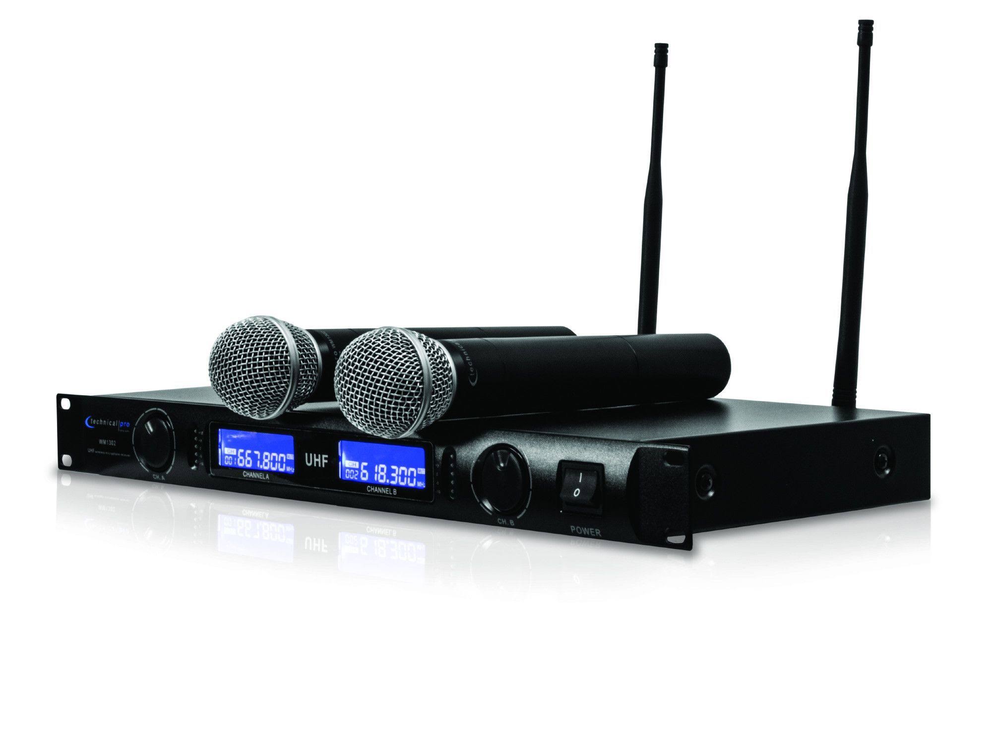 Technical Pro WM1302 Professional UHF Dual Wireless Microphone System