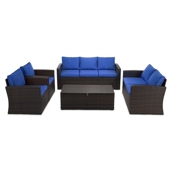 5piece Wicker Patio Conversation Furniture Set