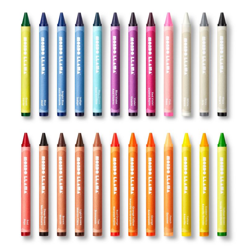 24ct Crayons Classic Colors - Mondo Llama™School Supplies for Kids, Low-Odor, Multicolor, Ages 3+