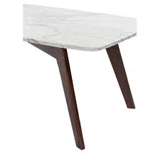 Faura 18x22 x 43.5x22 Rectangular Italian Black Marble Table with Walnut Legs