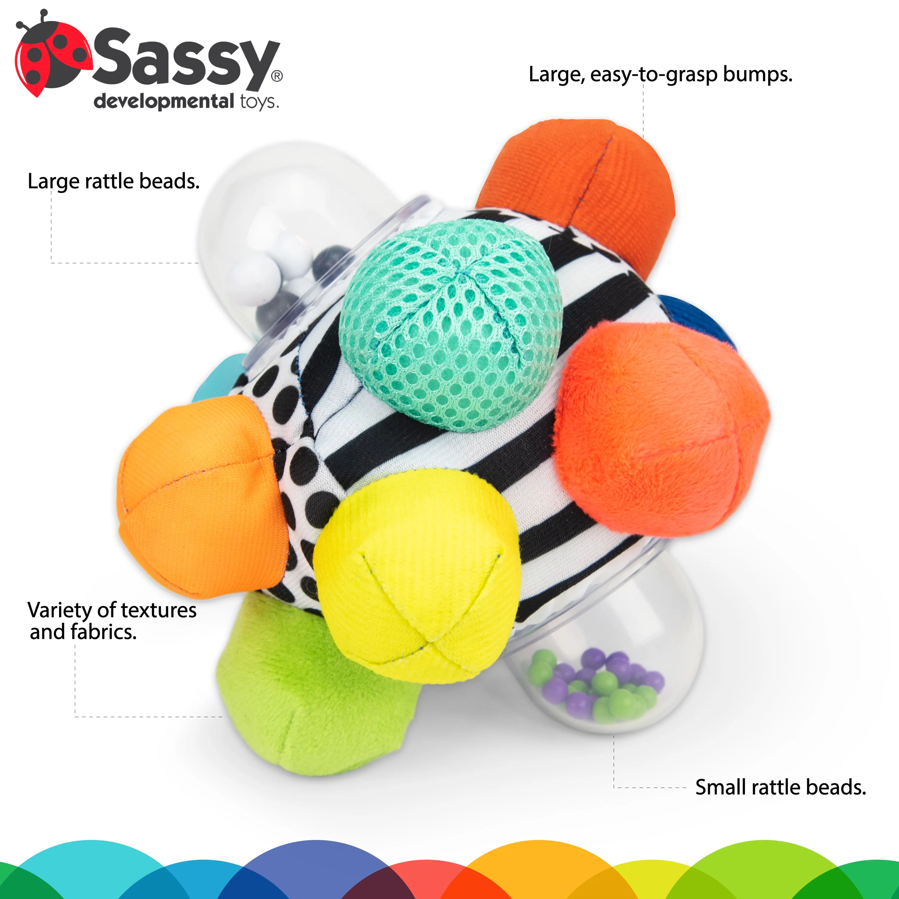 Sassy Bumpy Ball Developmental Baby Toy Inspires Motor Skills - 6 Months and Up