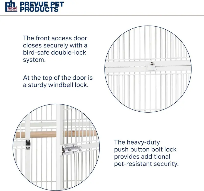 Wrought Iron Bird Cage – Chalk White, 36″ x 24″ x 66″, Model 3154C