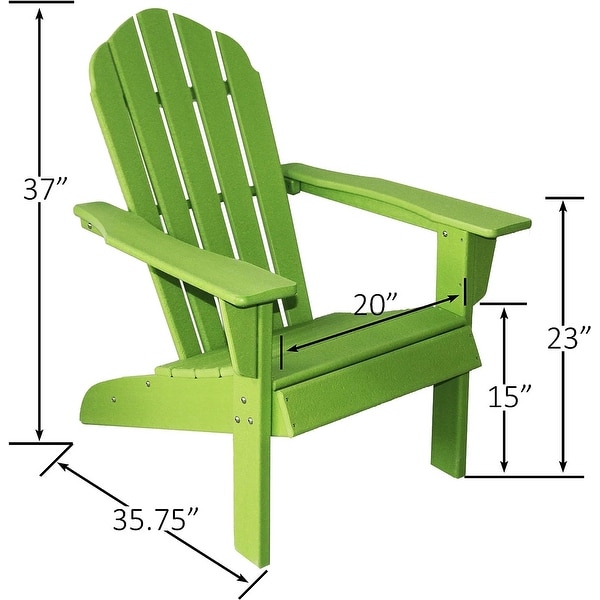 ResinTeak All Weather Essential Adirondack Chair,HDPE Poly Lumber