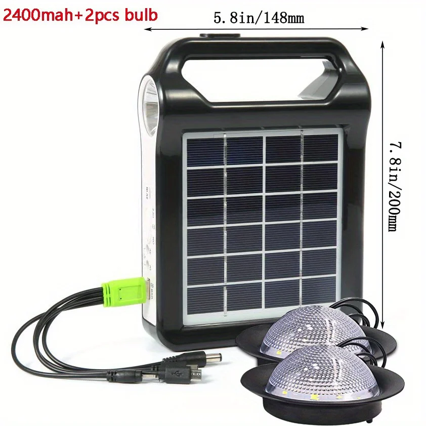 1pc Portable 6V Rechargeable Solar Panel Power Storage Generator System USB Charger With Lamp Lighting Home Solar Energy System Kit
