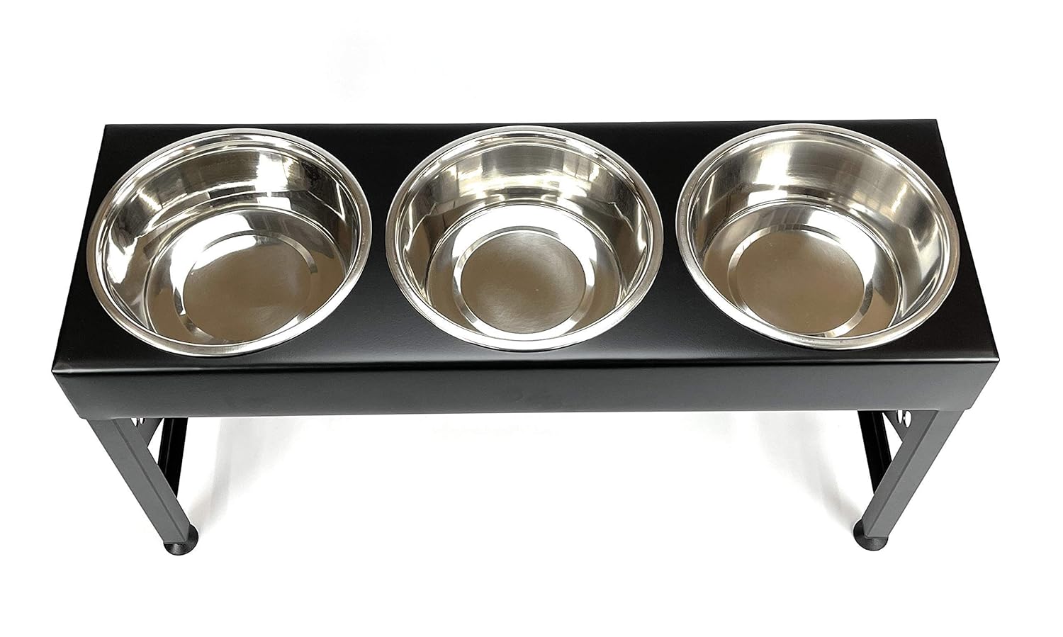 Pet Feeding Station Triple 3-Quart Metal Dog Bowl 16