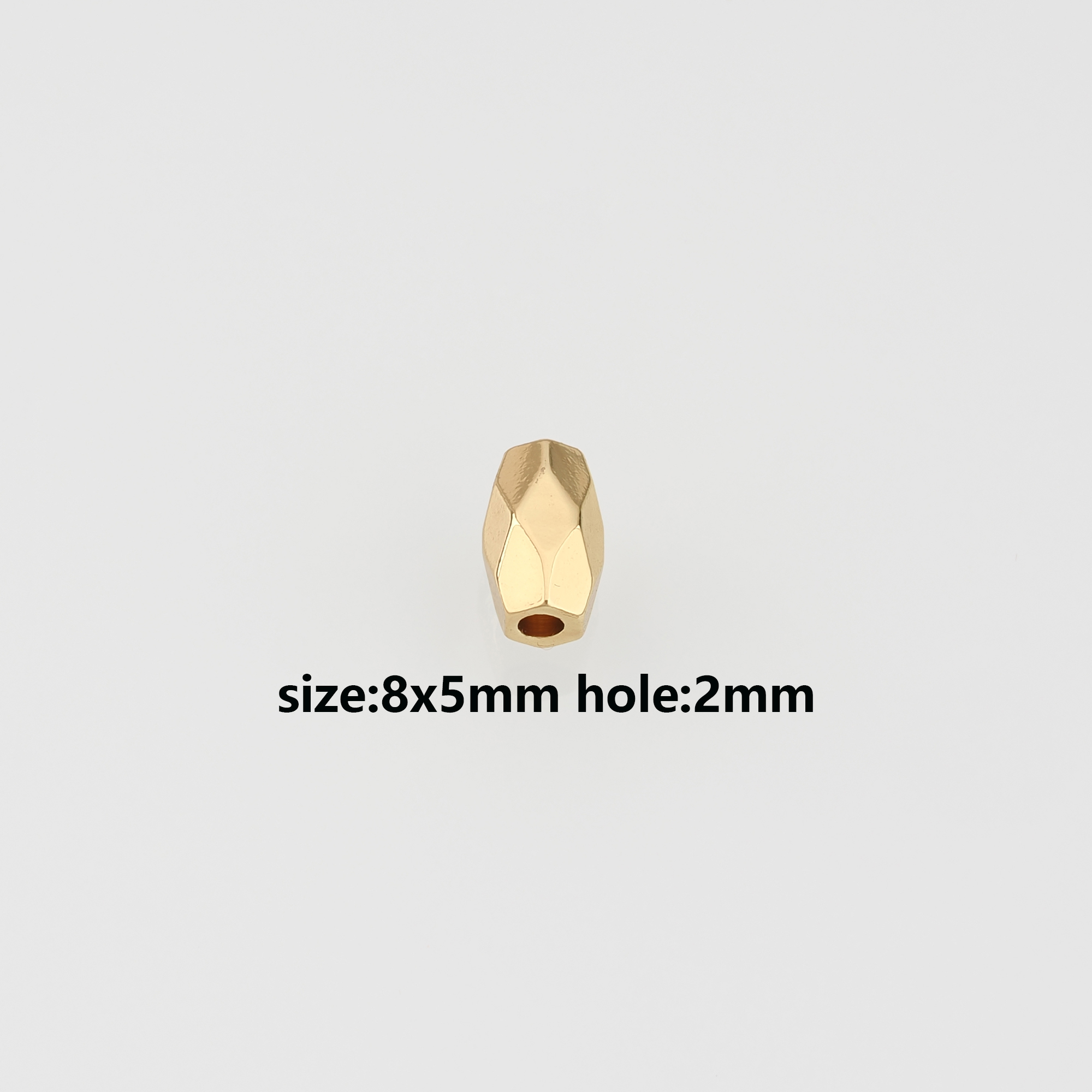 10Pcs 18K Gold Filled Hexagon Spacer Beads,Hexagon Bead for Bracelet Jewelry Necklace Making Supply