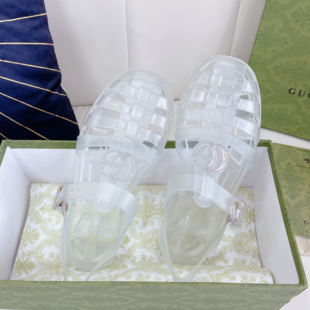 Gucci Sandal With Double G Silver 674133 Jfm00 8300