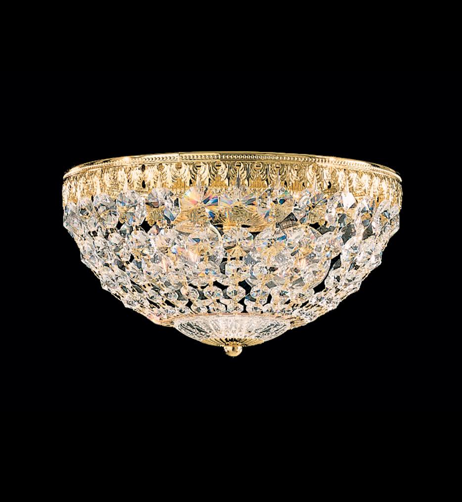 Schonbek 1560-40A Petit Crystal Flush Mount in Silver