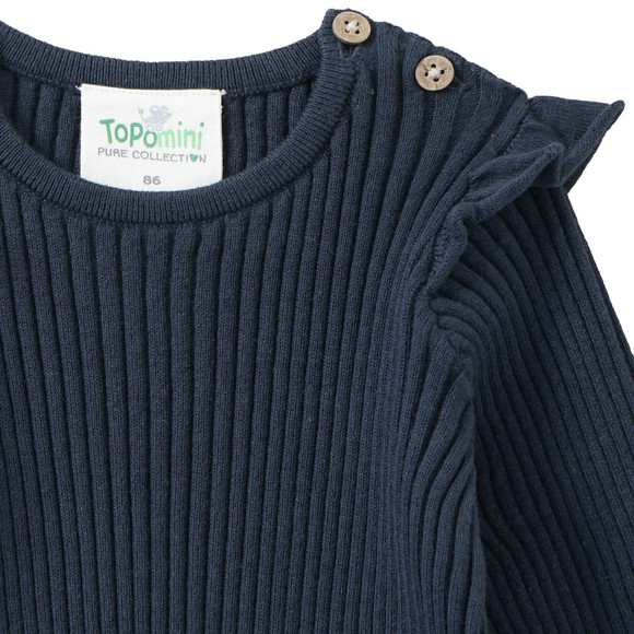 Topomini Pure Collection Baby Strickshirt mit Ripp-Struktur
