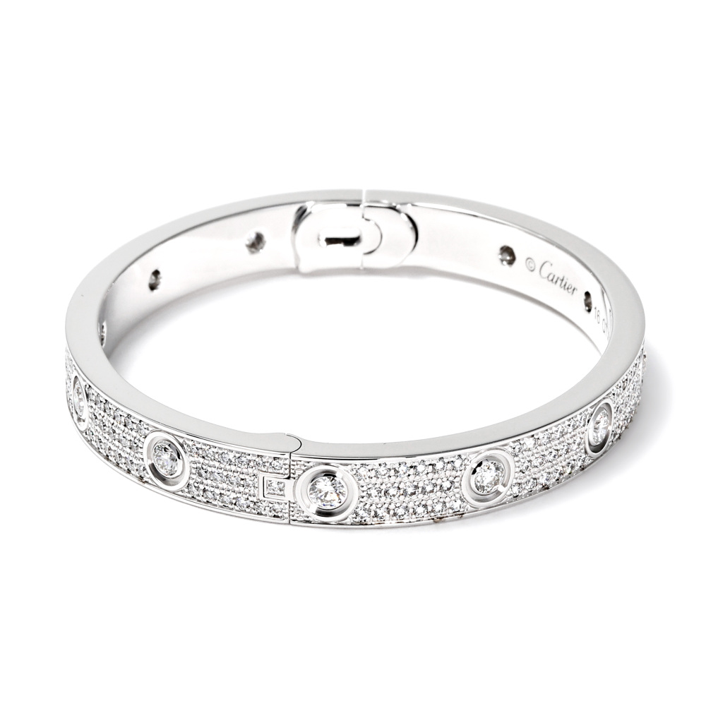 Cartier Love Pavé Diamonds Bracelet 18K White Gold Diamond N6033600