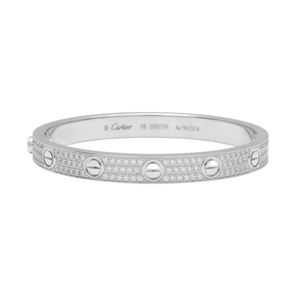 Cartier Love Classic Model Bracelet 18K White Gold Diamond
