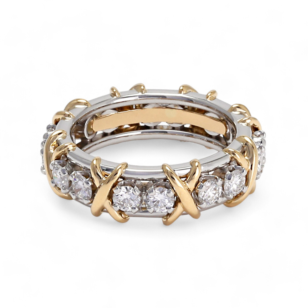 Tiffany & Co. Jean Schlumberger Rin Ring Platinum & 18K Yellow Gold Diamond 60099364
