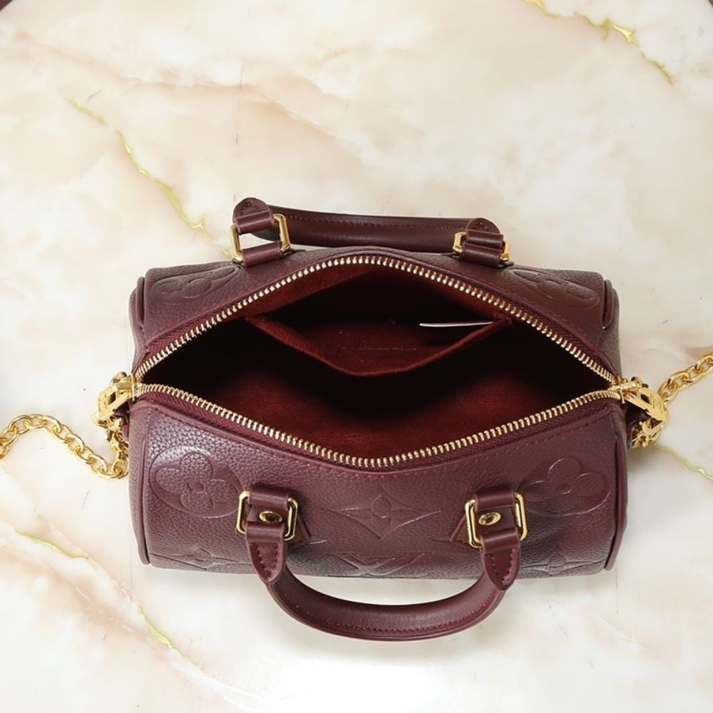 Louis Vuitton Speedy Bandouliere 20 Monogram Empreinte Grenat Red 8.1 Inches M25929
