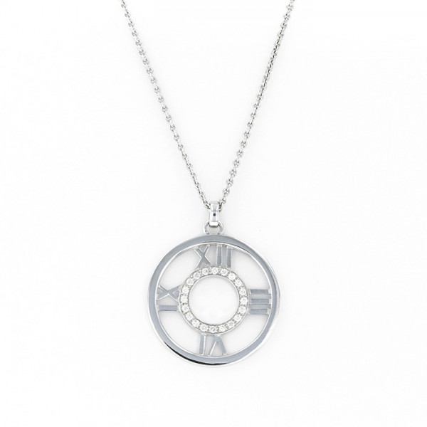 Tiffany & Co. Atlas Open Diamond Necklace 18K White Gold