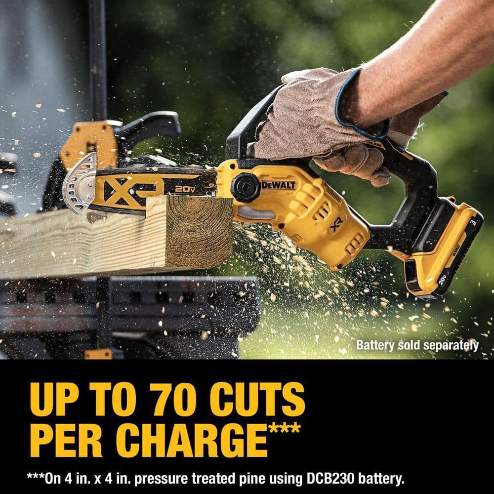 DEWALT 8 in. 20-Volt Pruning Electric Battery Chainsaw DCCS623B
