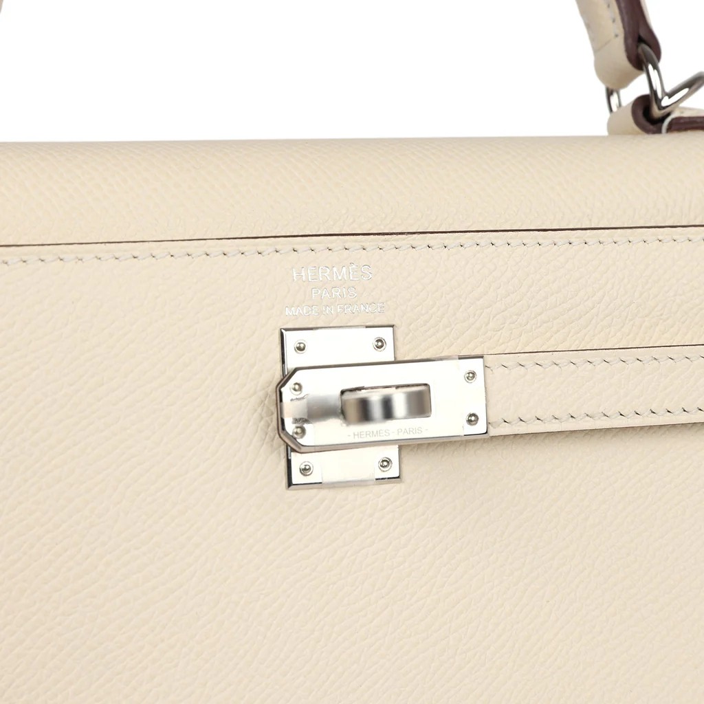 Hermes Kelly 25 Bag In Nata Verso Epsom Leather For Women 25cm/10in