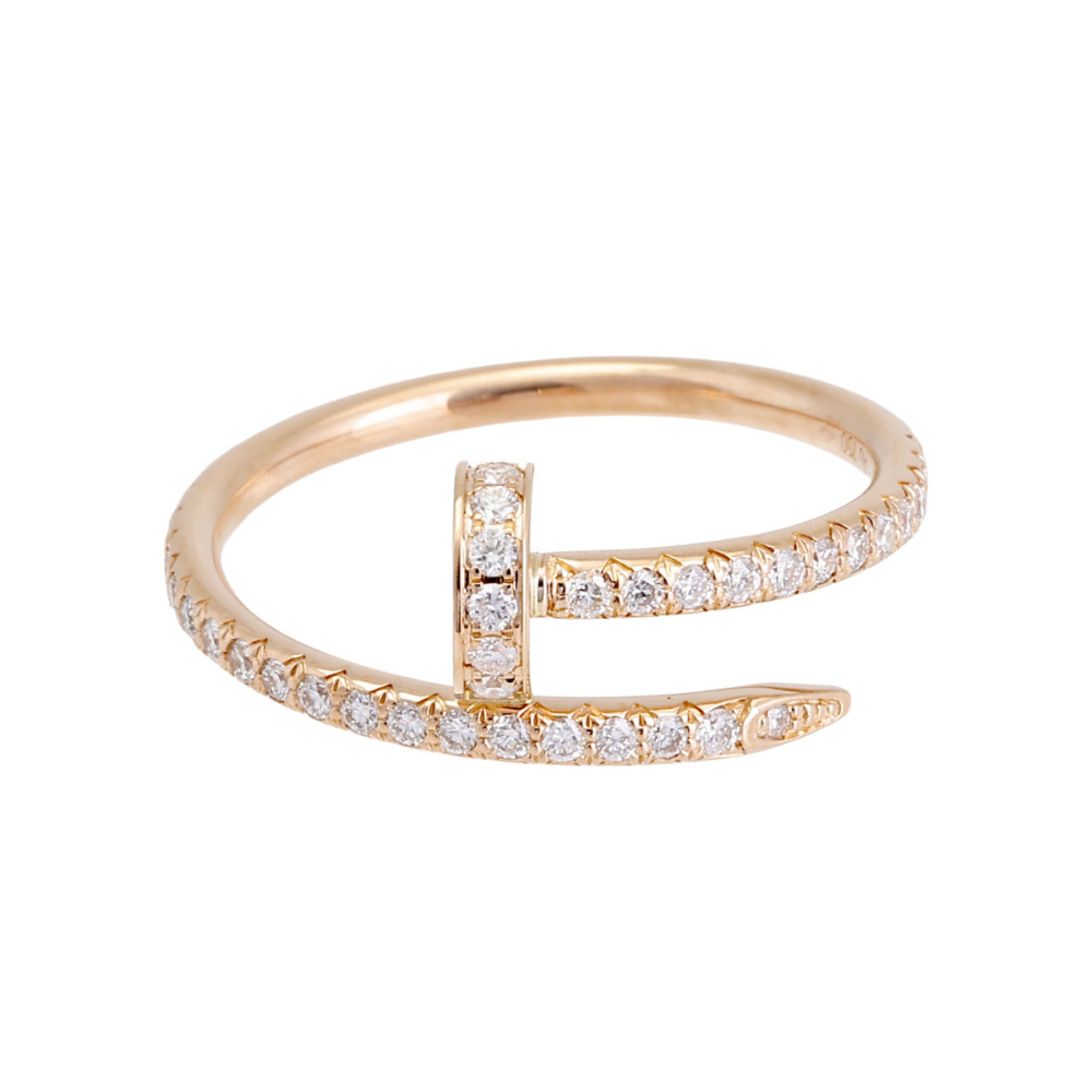 Cartier Juste un Clou Sm Semi-pavé Ring 18K Rose Gold Diamond B4231400