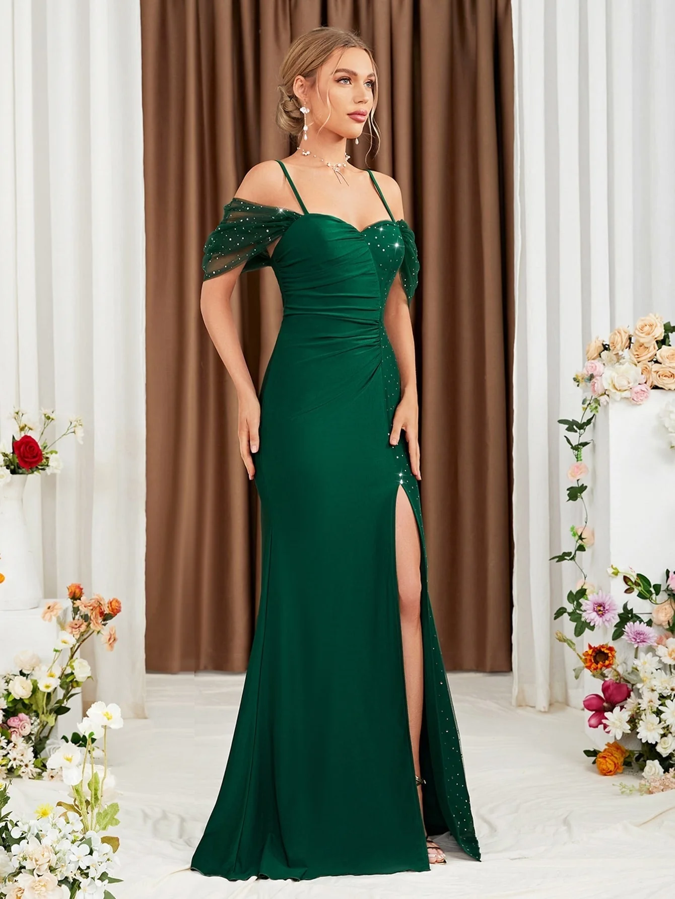 Off Shoulder Fishtail Gown | Formal Evening DressClistos