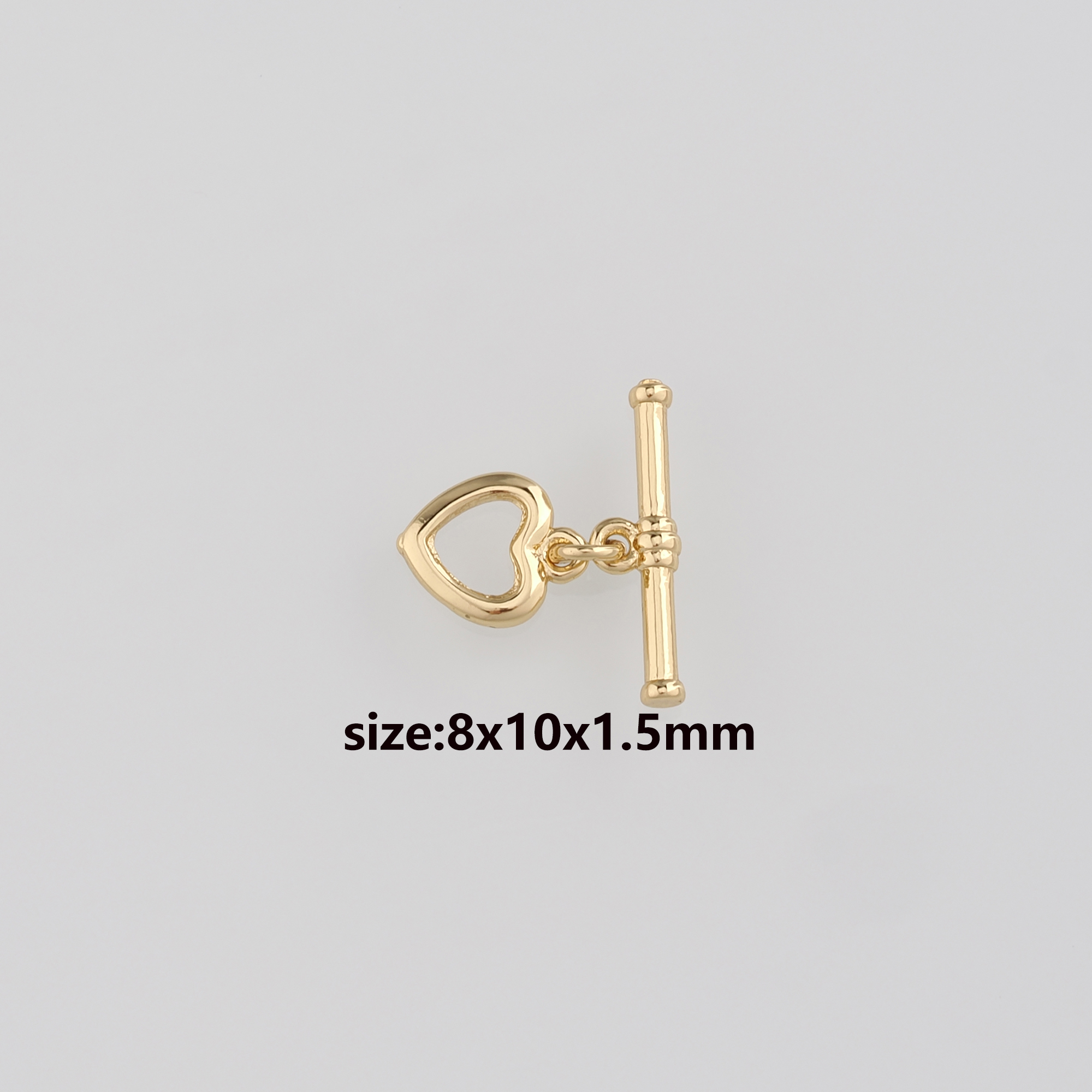 18K Gold Filled Heart OT Clasp,Heart OT Clasp Bracelet Necklace for DIY Jewelry Finding Necklace Bracelet