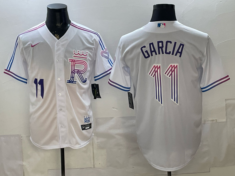 Men's Kansas City Royals Maikel Garcia #11 White 2026 City Connect Stadium Jersey