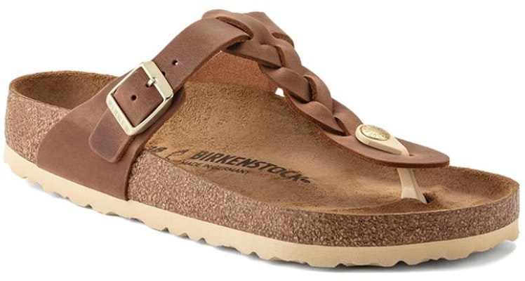 Birkenstock Gizeh Braided Oiled Leather Narrow Fit Fashion Thong Sandals