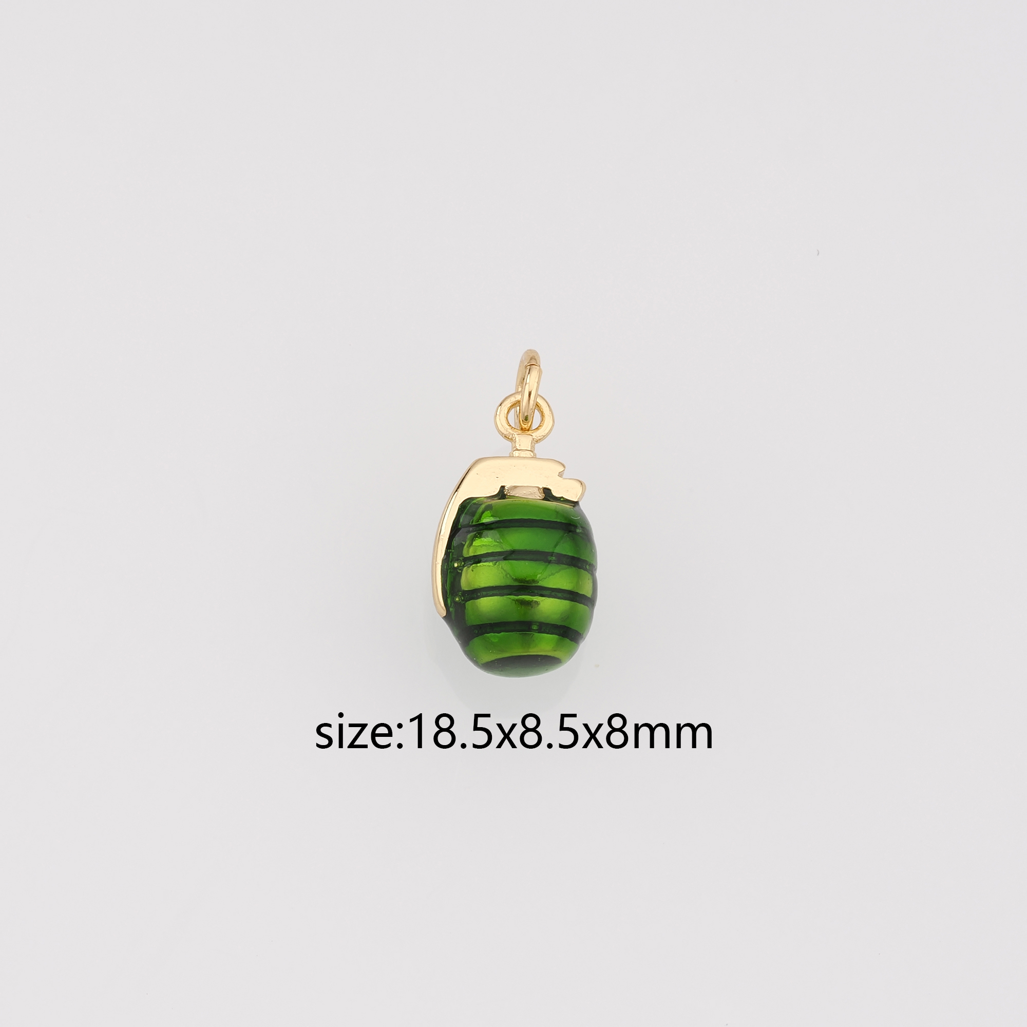 18K Gold Filled Grenade Pendant,Enamel Grenade Charm Earrings Necklace for DIY Jewelry Making Supply