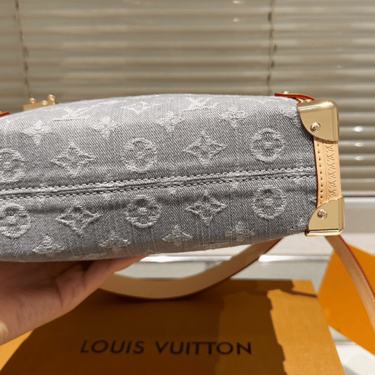 Louis Vuitton Side Trunk Guxiaoling Soft Box Denim Grey 9.4 Inches M13285